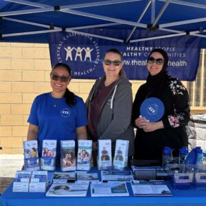 From left to right: Clarisa Gutierrez, Community Engagement Program Coordinator, Jennifer Sarmiento, Senior Complex Case Manager (RN) and Ahlam Escheik, Senior Complex Case Manager (RN).