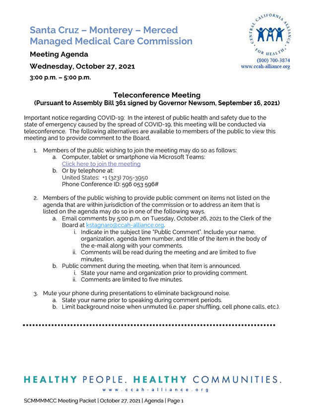October 2021 Board Agenda Packet