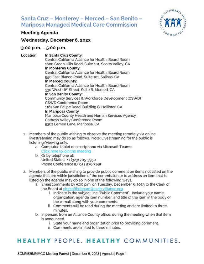 Reunión de la Junta Directiva del 6 de diciembre de 2023