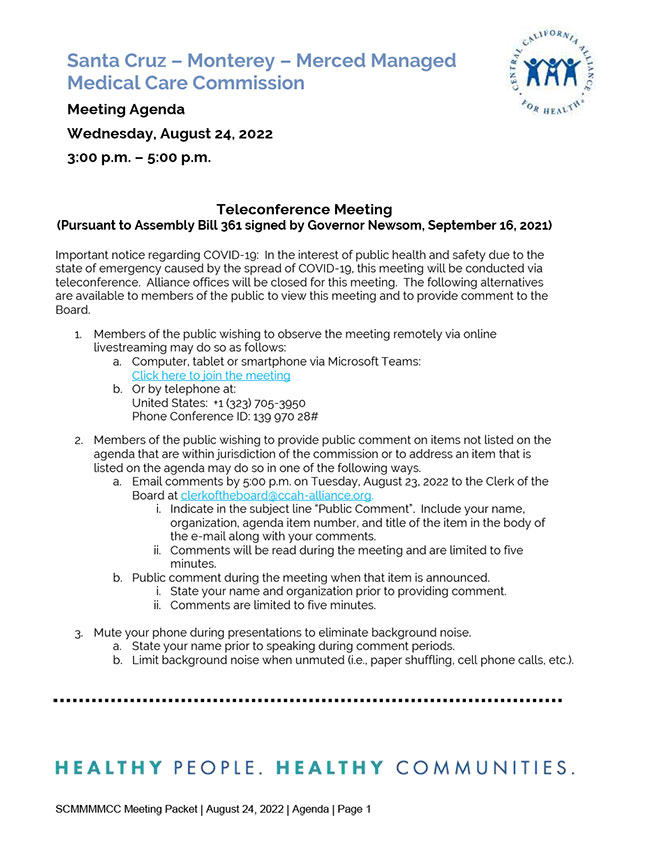 August 24, 2022 Board Agenda Packet