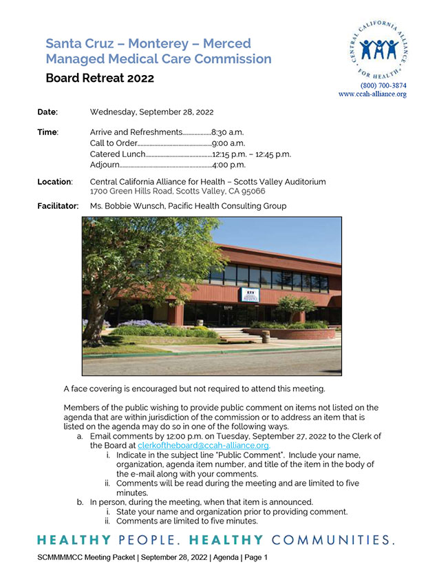 September 28, 2022 Board Agenda Packet