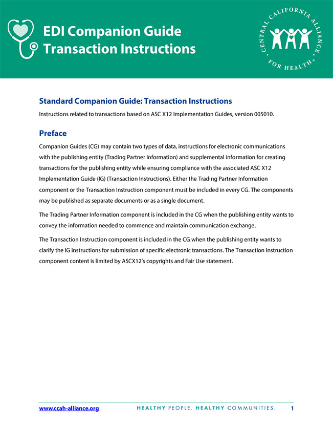 EDI Companion Guide - Transaction Instruction