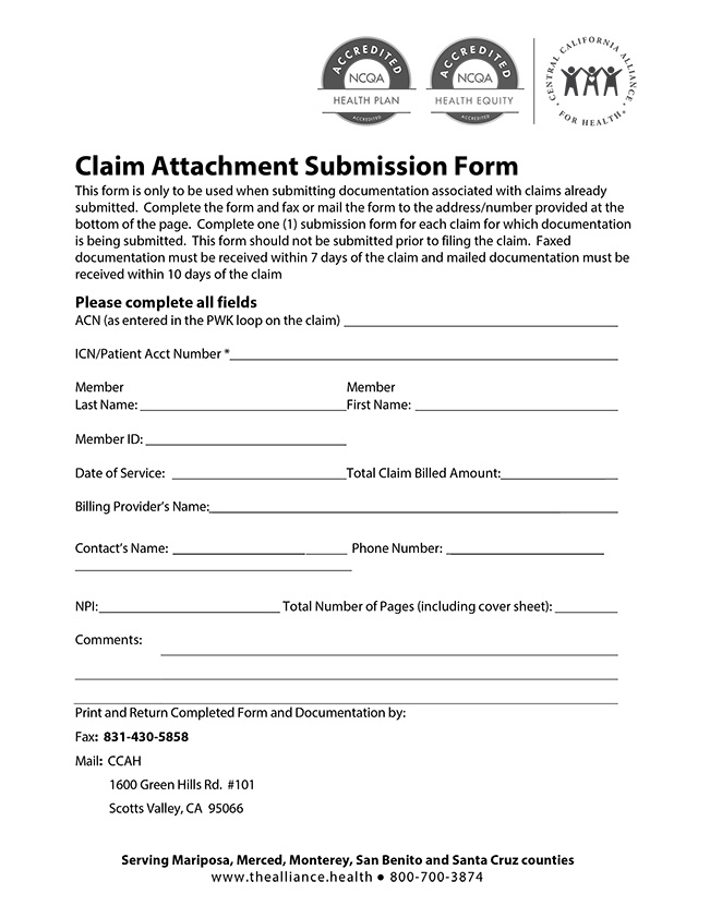 Claim Attachment Form