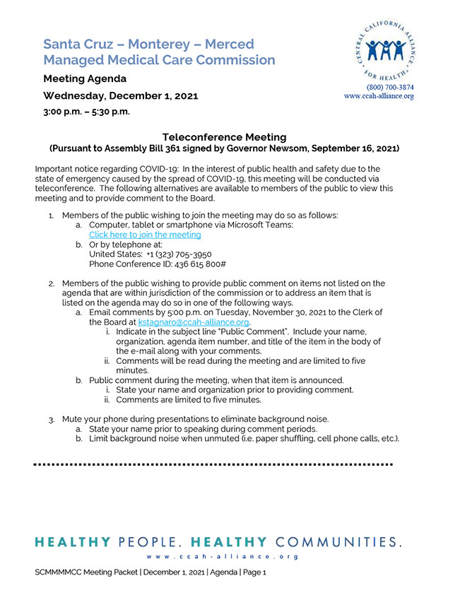 December 1, 2021 Board Agenda Packet