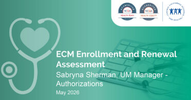 Slide de título da avaliação de inscrição e renovação do ECM