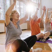 Older people in exercise class