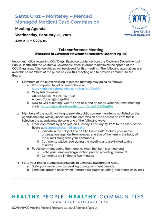 February 2021 Board Agenda Packet