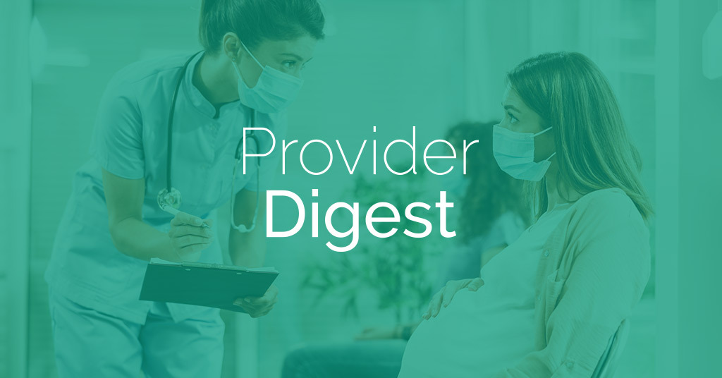 Provider digest pregnant woman at checkup