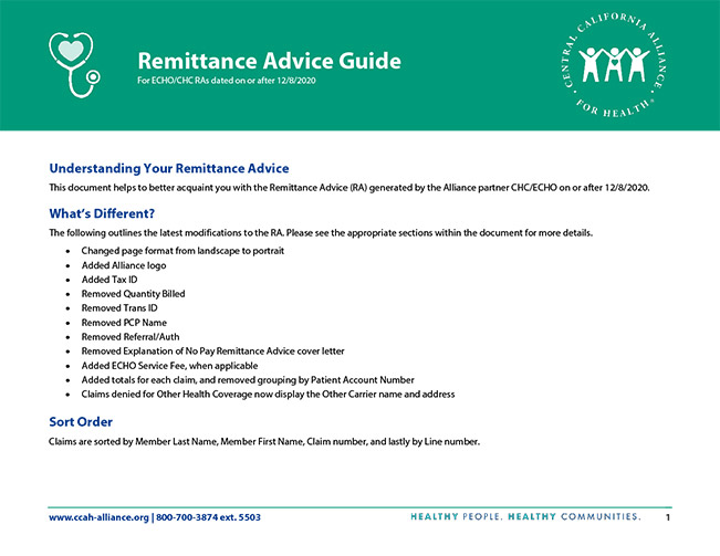 Remittance Advice Guide