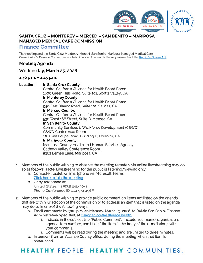 March 25, 2025 Finance Committee Meeting