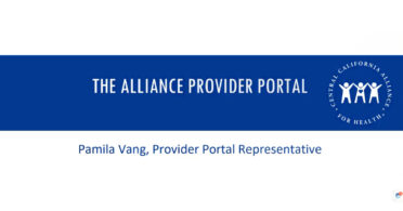 The Alliance Provider Portal Training Title Slide