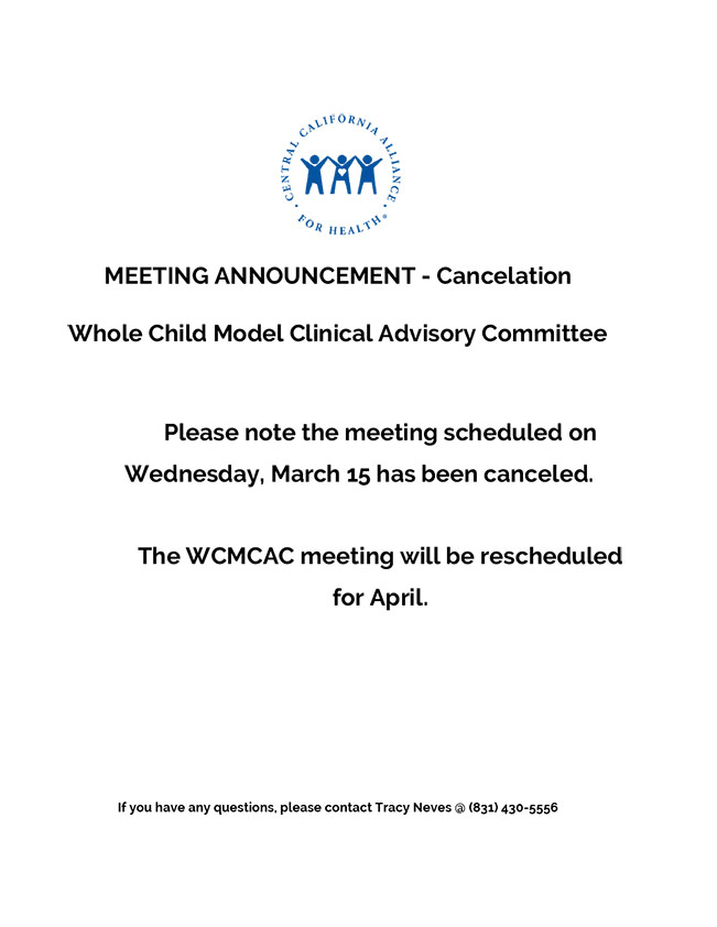 March 15, 2023 Meeting Whole Child Model Clinical Advisory Committee
