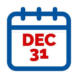 Ícone de calendário de 31 de dezembro